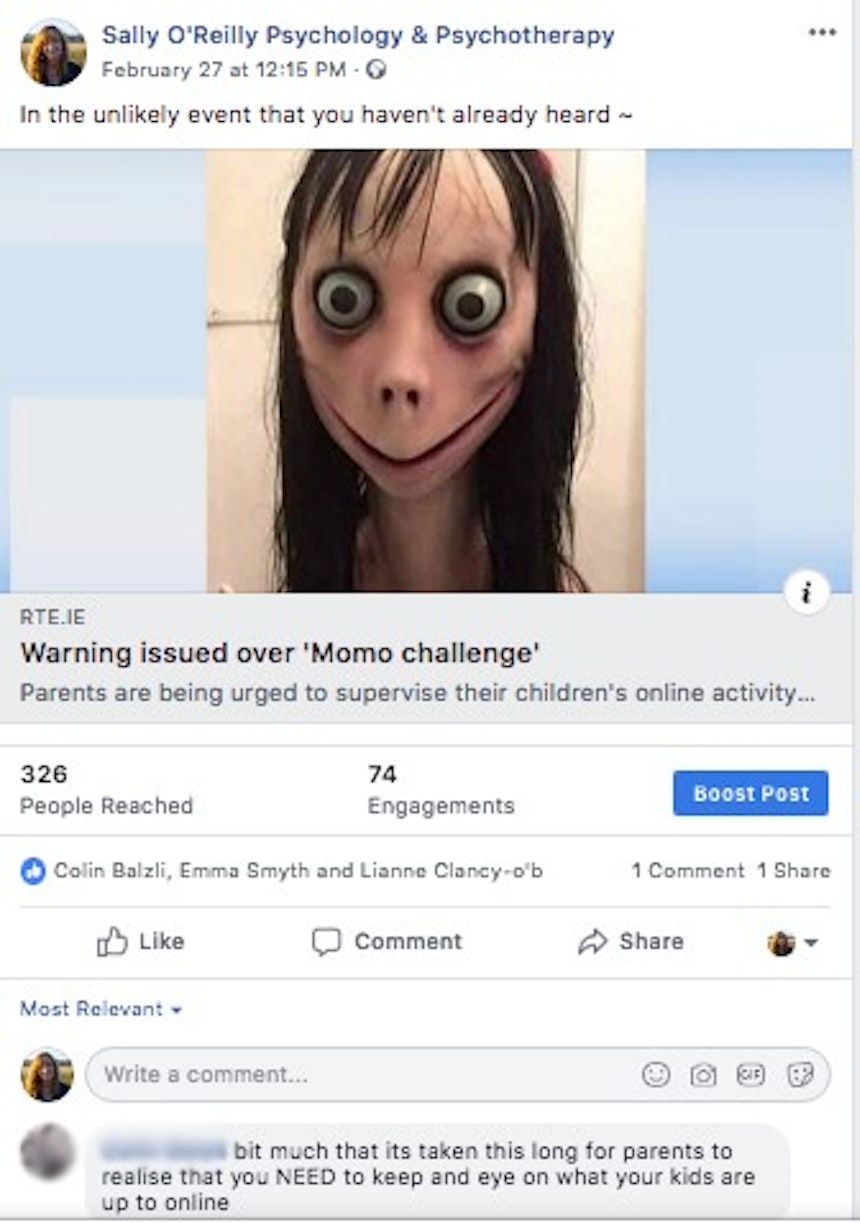 'I Shared An Article About Momo And Instantly Regretted It