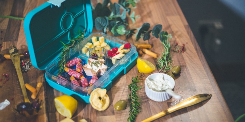 Our antipasti lunch recipe in a lunchbox